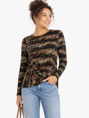 NWT Paraphrase Women Black Geo Knotted Sweater Top